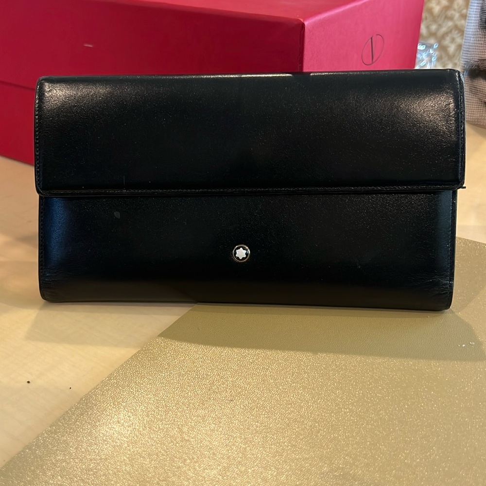 Montblac wallet black leather
